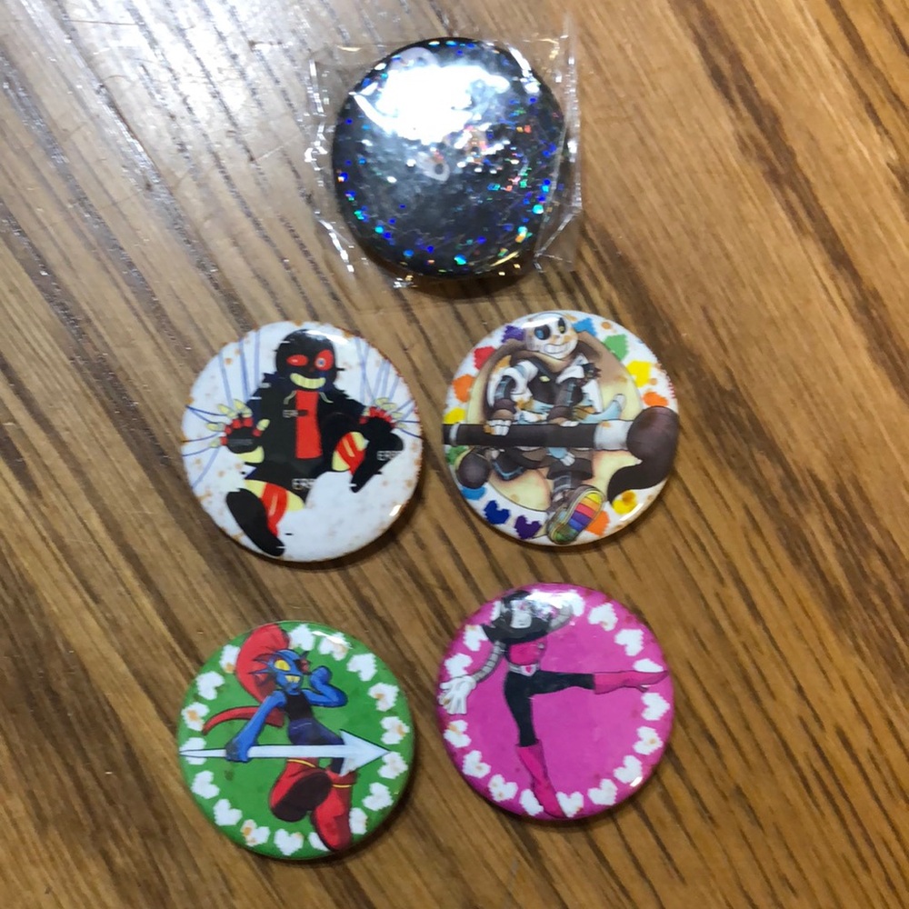 Undertale Character Pins Undyne Mettaton WD Gaster Ink! Sans Error!Sans Set of 5